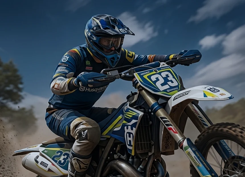 Piloto de motocross con Bel-Ray