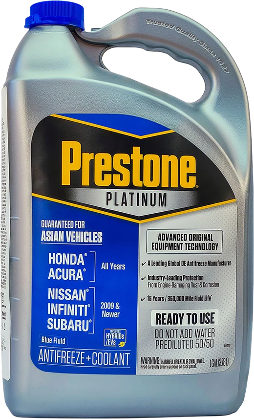 Botellón Prestone Platinum azul para vehículos asiáticos