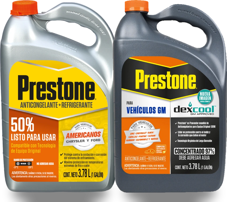 Envases de Prestone para vehículos americanos