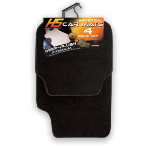 ALFOMBRA 4PC PELO LARGO NEGRO