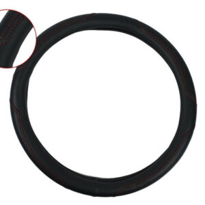 COVER PARA GUIAS NEGRO COSTURA ROJO PVC